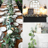 1pc Artificial Eucalyptus Leaves Greenery Garland Faux Plant Spring Vines with White Flowers Berries for Wedding Home Party Deco