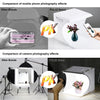 PULUZ 20cm Mini 2 LED Panels Folding Portable 1100LM Light Photo Lighting Studio Shooting Tent Box Kit with 6 Colors Backdrops