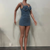 Camisole Dress Sexy Sleeveless Women Denim Dresses Solid Spliced Sheath Slim Washed Distressed 2025 Summer Wrap Buttocks