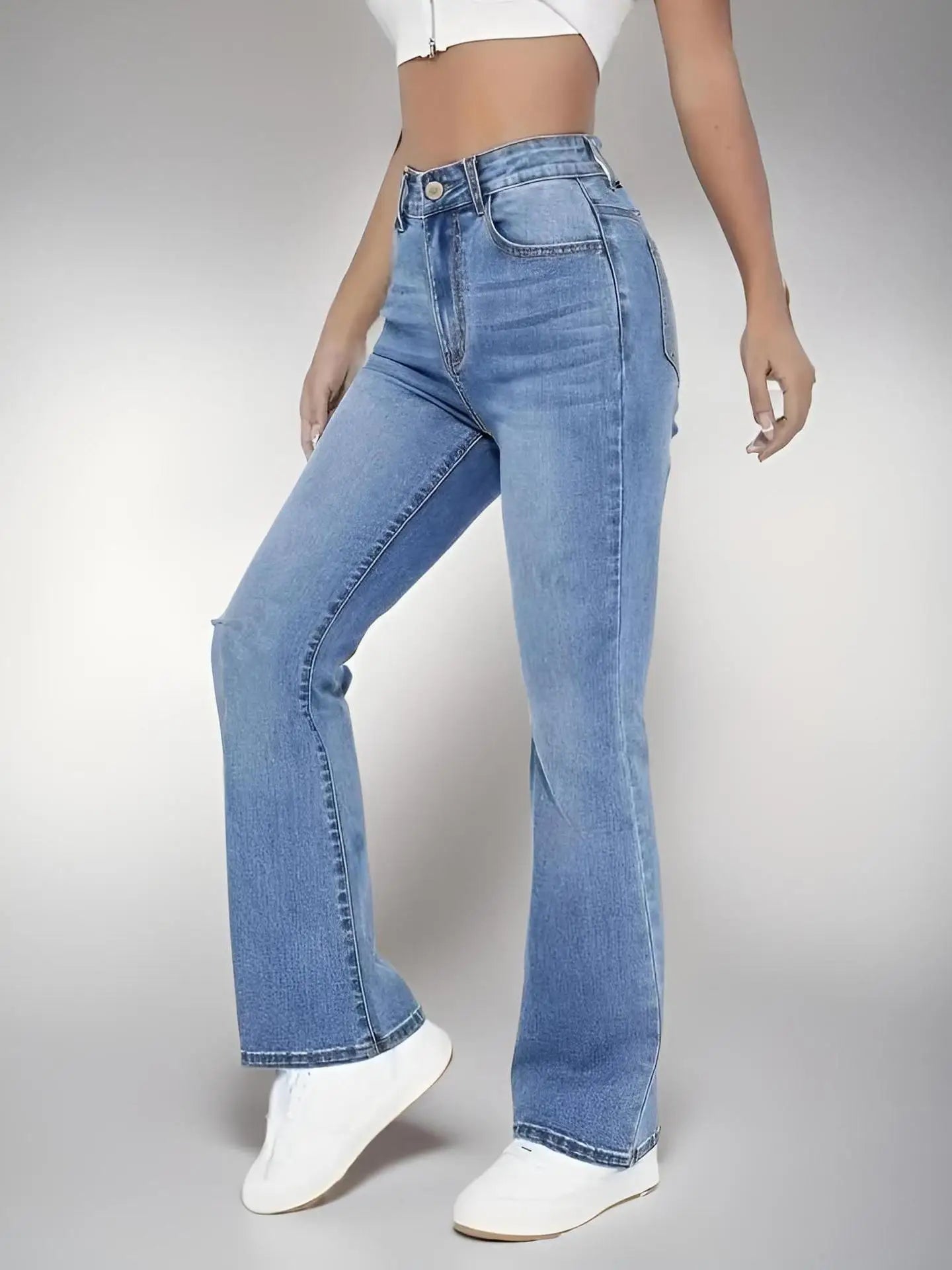 Neue Damen Hot Jeans Schlankheits-Hosen im europäischen und amerikanischen Stil Lässige vielseitige High Waist Washed Denim Hose für Damen