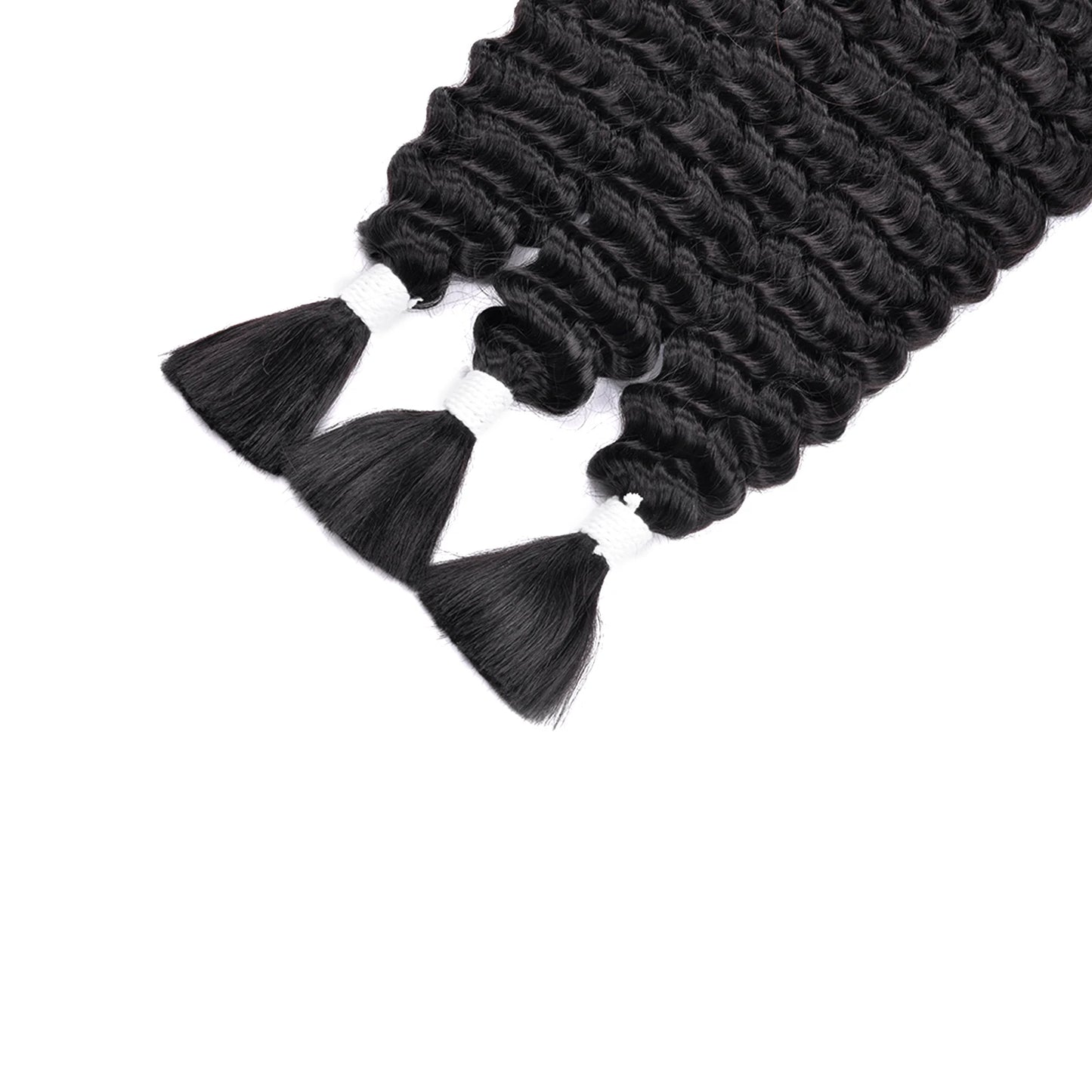 Synthetic Bulk hair for Braiding Wet and Wavy Micro Braiding No Weft Faux Deep Wave Braiding Hair Extensions for Box Boho Braids
