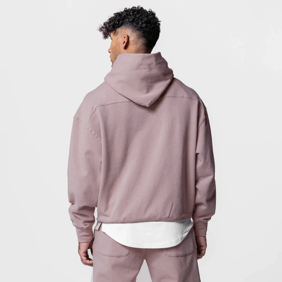 Men's Thick Cotton Training Sets Hoodie Casual Sports Pullover Hooded 2-piece Top with Pants Sweatshirts Gym Running Tracksuits