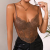 Sexy Lace French High End Design Sense Short Style Top Crop Top Off Shoulder Sleeveless Camisole 2024 Harajuku Korean Clothes