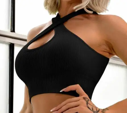 LANTECH Sports Bra Yoga Sportswear Joggings Running Top Training Women Fitness Gym Bra Seamless Workout Activewear Push Up