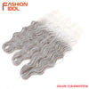 FASHION IDOL 24-Zoll Häkelhaar Synthetische Wasserwelle Flechthaarverlängerungen Ombré Regenbogenfarbe Kunsthaar Deep Wave Lockenhaar
