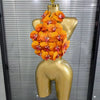 Rosered Orange Women Sexy Florals Backless Halter Bodycon Tops Nightclub Party Celebrate Carnivals Music Festival Tops