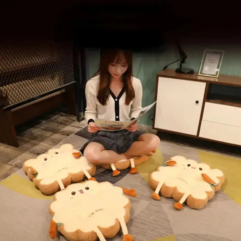 1 Stück Simulation Brot Toast Kissen Gefüllt Memory Foam Kissen Sofa Stuhl Dekor Sitzkissen Niedliche Studenten Stuhlauflage