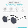 New Children's Circle Form Sunglasses Girl Decorative Pearl Frame Fashion Sun Glasses Cute Baby Outdoor Sunshade Eyewear UV400