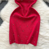 Beading  Summer Women's Knitting Sheath Tank Dress Female Bodycon Knitted Camisole Sleeveless Mini Dresses For Woman Outfits