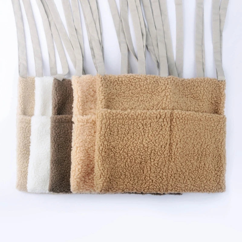 Neuer dicker Plüsch Babybett Hängetasche Tragbare Doppeltaschen Neugeborenen-Bett Spielzeug Organizer Tasche Bettkopfteil Aufbewahrungstasche