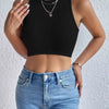 Women's Solid Ribbed Crop Tank Top Casual Sleeveless Basic Summer Top Comfortable Fit Fashionable Trendy