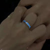 2Pcs Fashion Blue Luminous Star Couple Ring Glow In Dark Fluorescent Zircon Ring Women Men Adjustable Finger Rings Jewelry Gifts