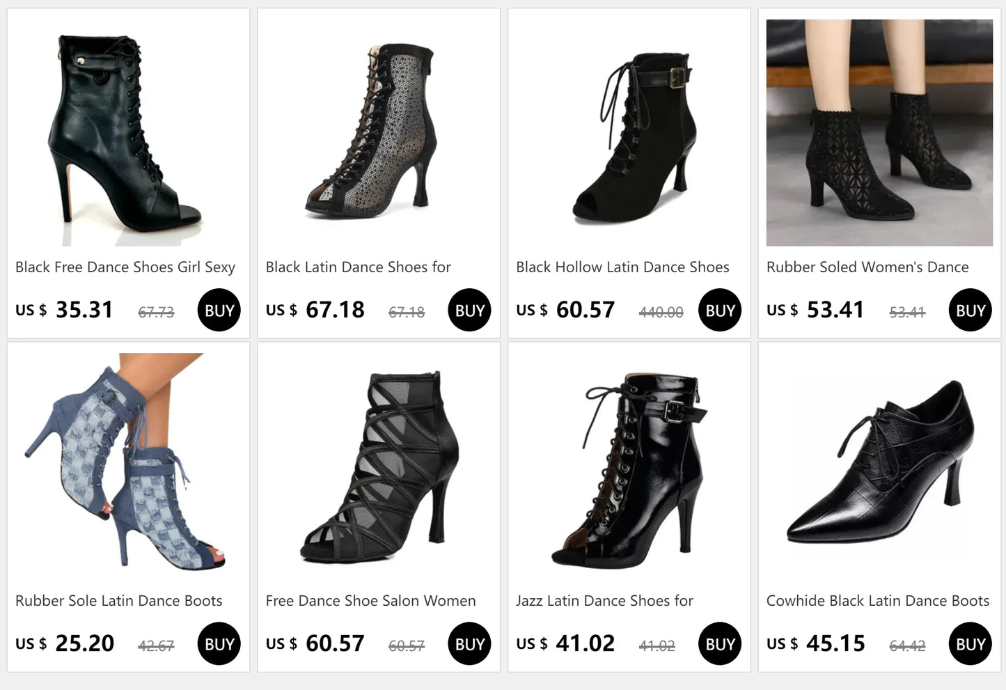 Rubber Soled Women's Dance Boots 6 Cm High Heel Black Shoes Summer Breathable Pointed Mesh Top Jazz Latin Modern Dance Shoes