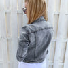 Damen-Jeanjacke lässig schmal 2025 Frühling Herbst einfarbig Langarm Umlegekragen Cowboy-Mantel Mode Jeansjacke Übergröße