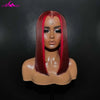 Highlight Rot 99J Bob Perücke Echthaar 180 Dichte 13x4 Lace Front Perücken für Frauen Glatt Kurz Bob Perücke Echthaar Perücken