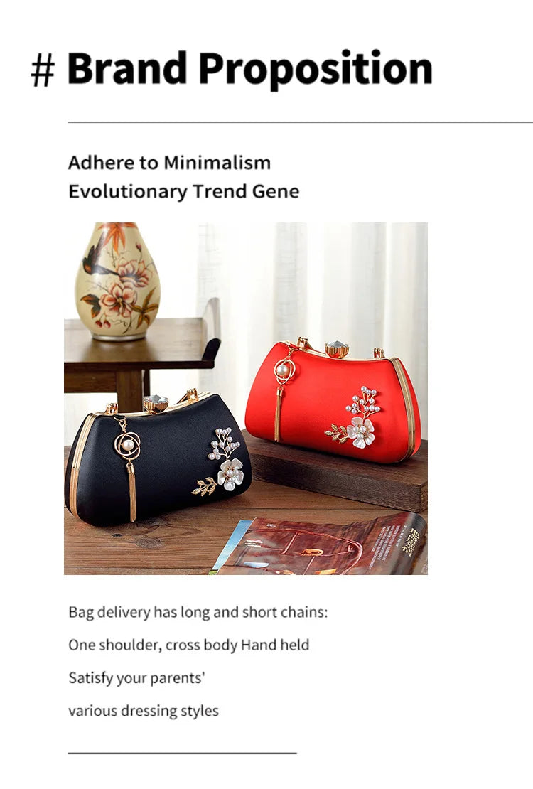 2025 Neue Damen Handgemachte Blumen Clutch Handtaschen Hochzeit Abend Geldbörsen Party Dinner Handtasche Für Damen 4 Farben