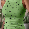 Summer Basic Elastic Tank Top Digital Printing T-shirt Women's O Neck Racerback Sexy Tank Top Stripe Print Sleeveless Tank Top