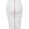 16 Colors Sexy Solid Zipper Orange Blue Black Red Bandage Skirt Women Elastic Bodycon Summer XL XXL Pencil Skirts 58cm
