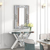 90/100/120CM Large Crystal Crush Diamond Mirror Vanity Silver Decorative Wall Hang Mirror for Bedroom Hallway Living Room