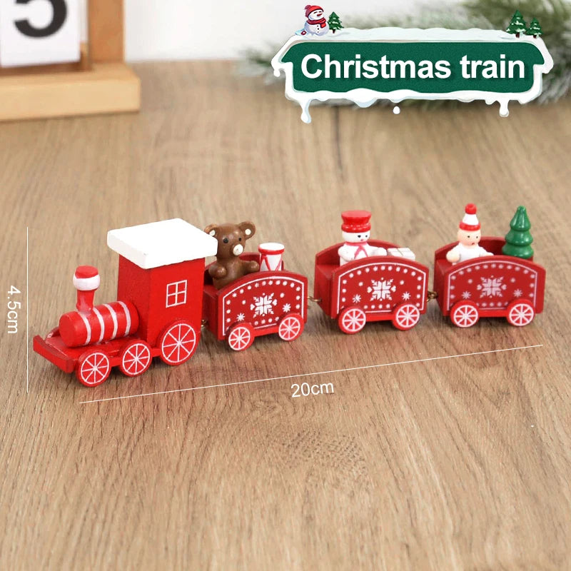 Weihnachten Holzeisenbahn Frohe Weihnachten Dekorationen für Zuhause 2024 Weihnachtsbaumschmuck Navidad Noel Kindergeschenk Frohes Neues Jahr 2025