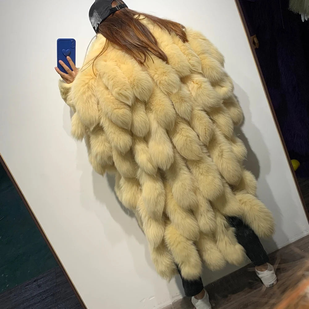 GO BALLISTIC YA Fox Fur Coat 2023 Winter New Natural Fur Clothing Fur Outwear 7337