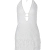 Articat 2024 Sommer Neue sexy Hollow Out Lace Up Hängende Damenkleid Temperament Vestido Kurzer Rock Slim Party Urlaub Strand