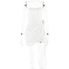 Articat Sexy Trägerloses Bandagenkleid, Zweilagiges Mesh-Patchwork, Damen, Transparent, Blumen-Bänder, Vestidos, Party, Clubwear