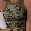 Summer Basic Elastic Tank Top Digital Printing T-shirt Women's O Neck Racerback Sexy Tank Top Stripe Print Sleeveless Tank Top