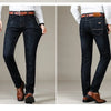 Business Men's Jeans Casual Straight Stretch Fashion Classic Blue Black Work Denim Trousers Male Brand Clothing