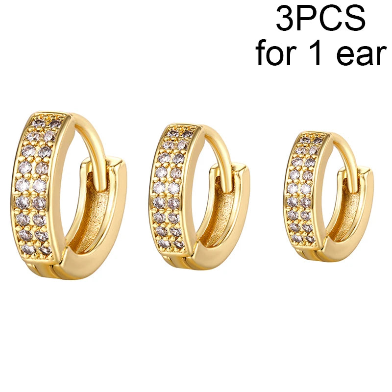 CRMYA Gold Silber gefüllt 16mm 14mm 12mm Blumen baumelnde Ohrringe Zirkonia Creolen für Damen Mädchen Schmuck Großhandel