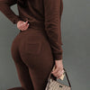 Autumn Winter Double-sided Velvet Vest 3 Piece Set For Woman's Fashion Hooded Sweatshirt Jacket Slim Pocket Trousers Female Suit