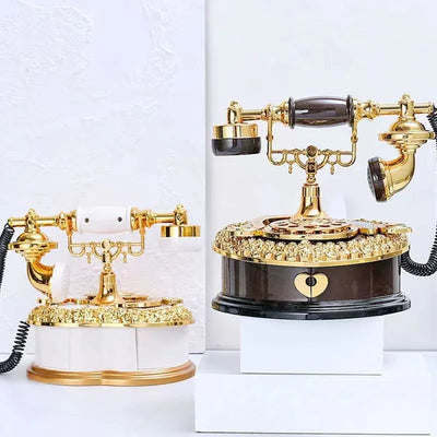 Leichte Luxus Klassik Stil Zifferblatt Altmodisches Telefon Spieluhr Schreibtisch Veranda Heimdekoration Wohnzimmer Dekoration