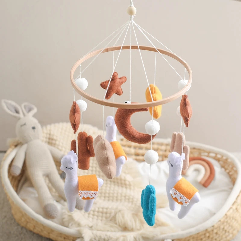Baby-Kinderbett-Mobile-Rassel-Spielzeug 0-12 Monate Säugling Weicher Filz Teddy Samt Rosa Bär Bettglocke Hängendes Spielzeug Halterung Babybett Mädchen Spielzeug