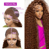 300 Density Chocolate Brown Deep Wave Lace Front Human Hair Wig 40Inch Color Hd Lace Frontal Wig For Women 13x6 Water Curly Wigs
