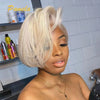 Pixie-Cut-Perücke Brasilianisch 613 Blond Glatt Seitenscheitelperücke 13x4 Kurzer Bob HD Transparente Lace-Front Echthaarperücke für Frauen