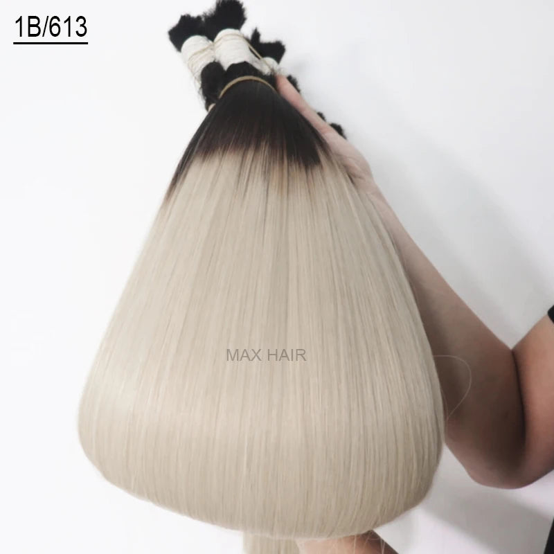 Human Hair Bulk No Weft Vietnamese Hair Virgin Remy Straight Hair Bulk 12-30inch 100g 100% Real Natural Hair Extension Grey 99j