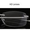 Men Blue Light Blocking Reading Glasses Women Dimond Cutting Rimless Eyeglasses Frame Anti Fatigue Hyperopia Presbyopic Eyewear