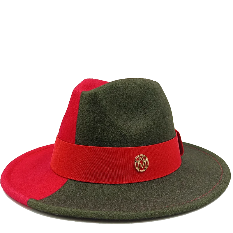 Low price wholesale Fedora hats men's and women's jazz hats red and white new tie dyed Fedora hats autumn classic hats sombrero