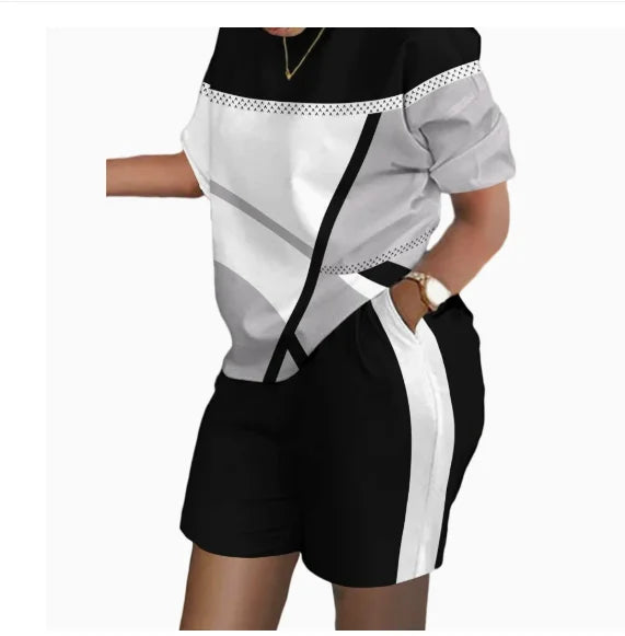 Fashion White 2 Piece Set For Women Long Sleeve Shirt And Shorts Two Piece Suit Women 202 Summer  Casual Home Sets