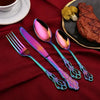 Golden Stainless Steel Cutlery Set Royal European Spoon Fork Complete Tableware Retro Design Dishwasher Safe Elegant Flatware