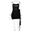 Articat Sexy Trägerloses Bandagenkleid, Zweilagiges Mesh-Patchwork, Damen, Transparent, Blumen-Bänder, Vestidos, Party, Clubwear
