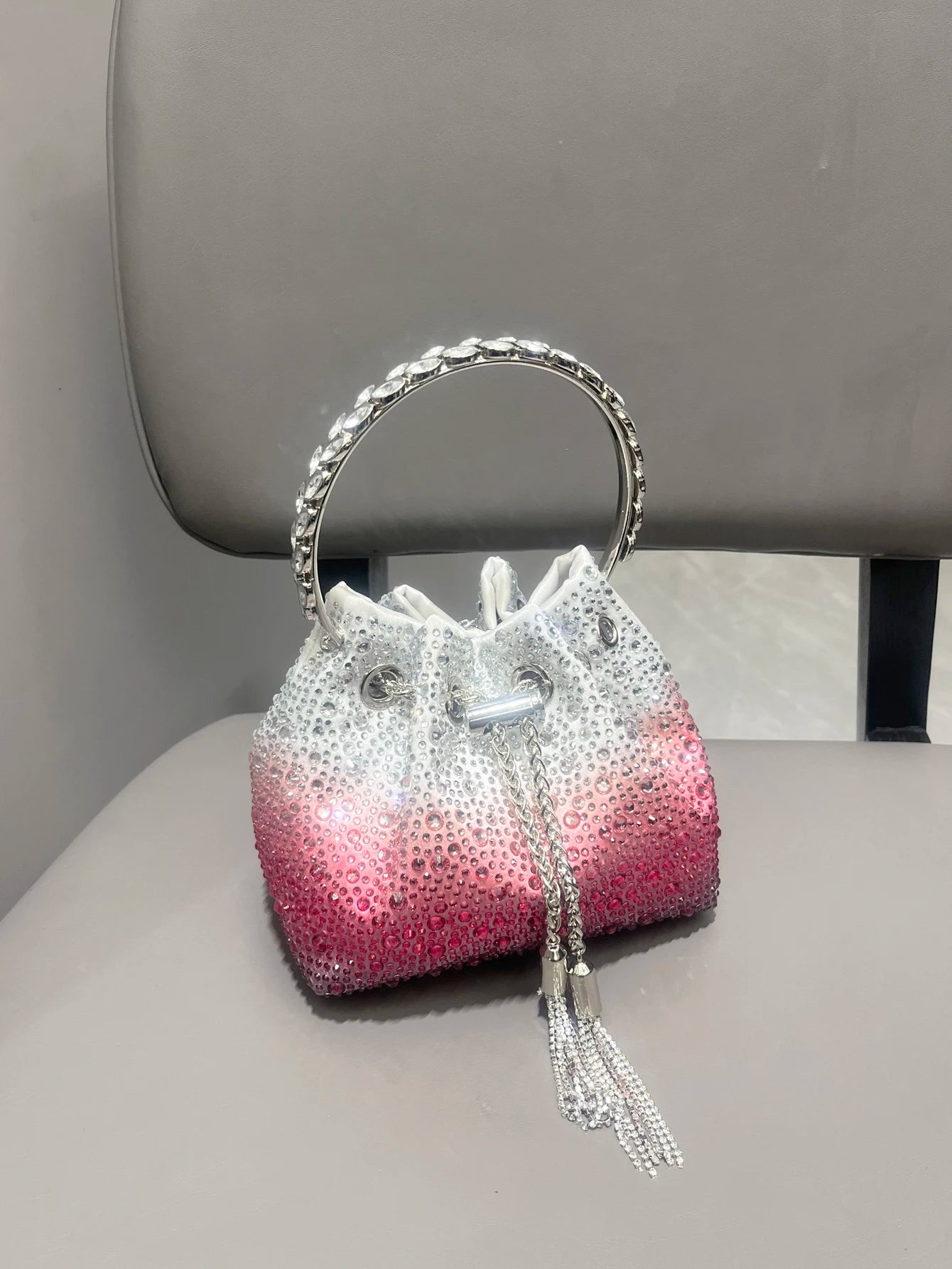 Handle Rhinestones Evening clutch Bag Purses and handbag luxury Designer shoulder bag Shiny Crystal Clutch purse bucket bag