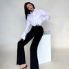 Zadily 2025 Summer Korean Style Long Sleeve White Shirt Women Sexy Button Ladies Crop Tops Blouse Street New In Female Clothing