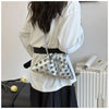 Portable Metal Stud Rivet Shoulder Bag Spicy Girl Chain Y2k Underarm Bag Punk Style Handbag Drawstring Crossbody Bag Daily