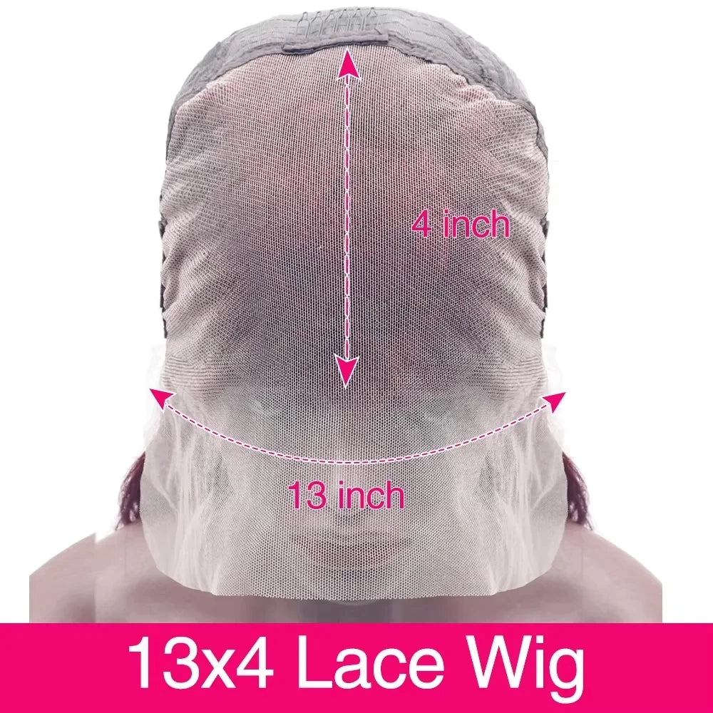 40 Inch Red Colored 13x6 Hd Lace Frontal Human Hair Wigs Pre Plucked 99J Burgundy Water Deep Wave Curly 30 36 40 Inch 13x4 Lace Front Wig For Women