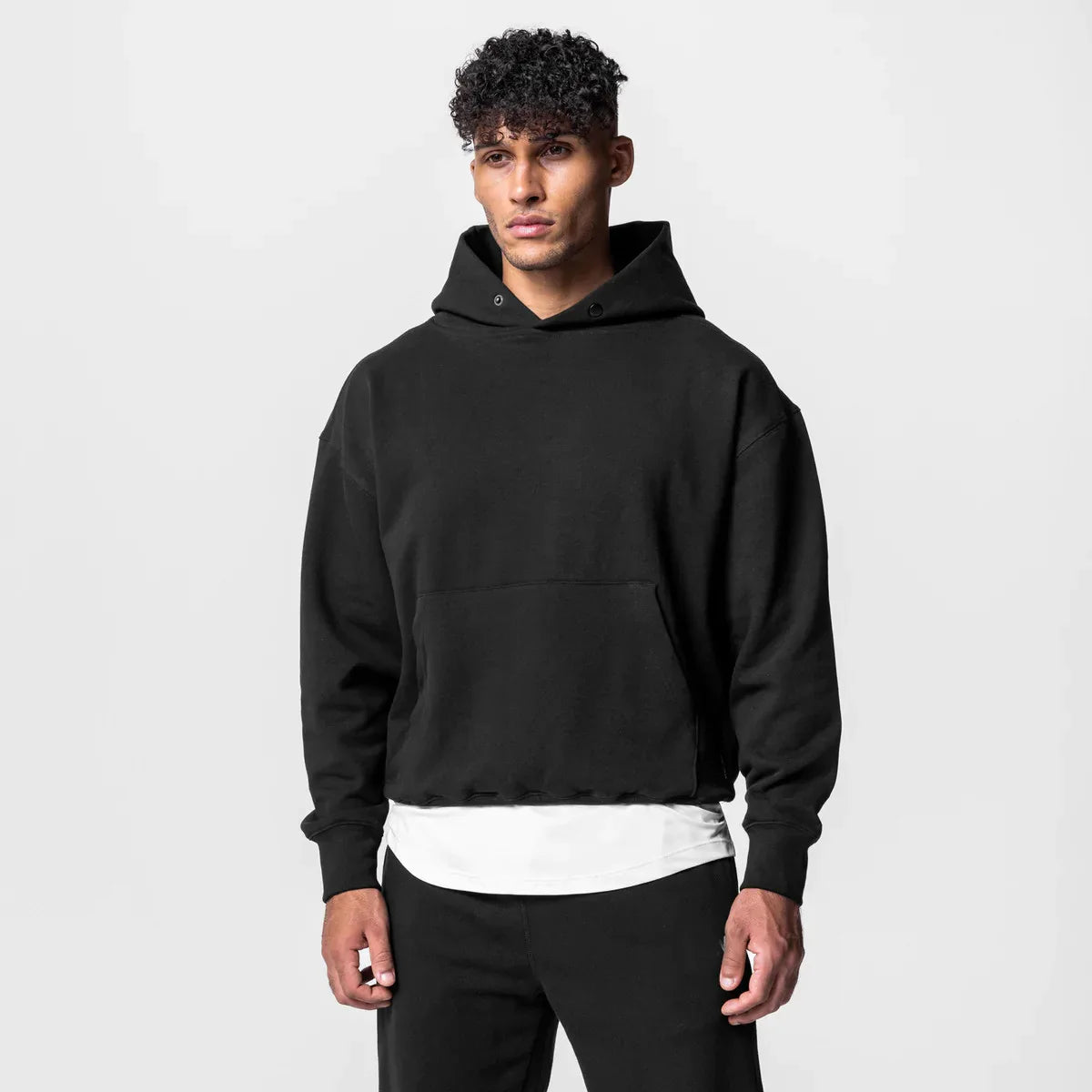 Men's Thick Cotton Training Sets Hoodie Casual Sports Pullover Hooded 2-piece Top with Pants Sweatshirts Gym Running Tracksuits