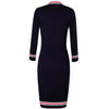 Women's Retro Long Sleeve Zipper Stitching Sexy Hip Casual Dress Fashionable Elegant Style