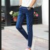 Fashion Mens Slim Fit Denim Pencil Pants High Quality Black White Skinny Stretch Jeans Mens High Street Jeans Four Season