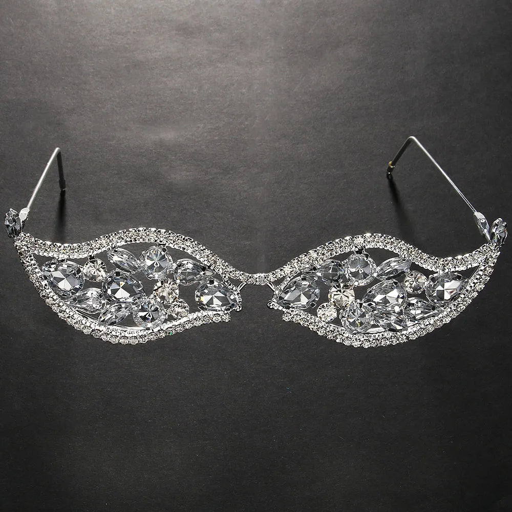 Stonefans Mesh Glasses Frames for Women Luxury 2024 Y2k Accessories Face Jewelry Belly Dance Statement Crystal Charms Display