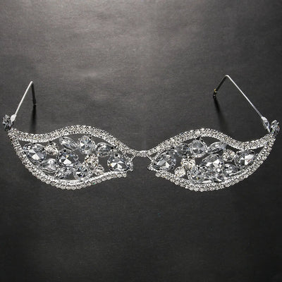 Stonefans Netz-Brillengestelle für Damen Luxus 2024 Y2k Accessoires Gesichtsschmuck Bauchtanz Statement Kristall-Anhänger Display